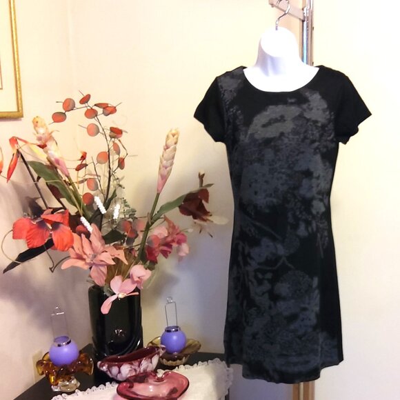 NWT GEISHA Unique Designed Black Gray Stretchy Cardigan Knit Sweater Dress S - Picture 2 of 8